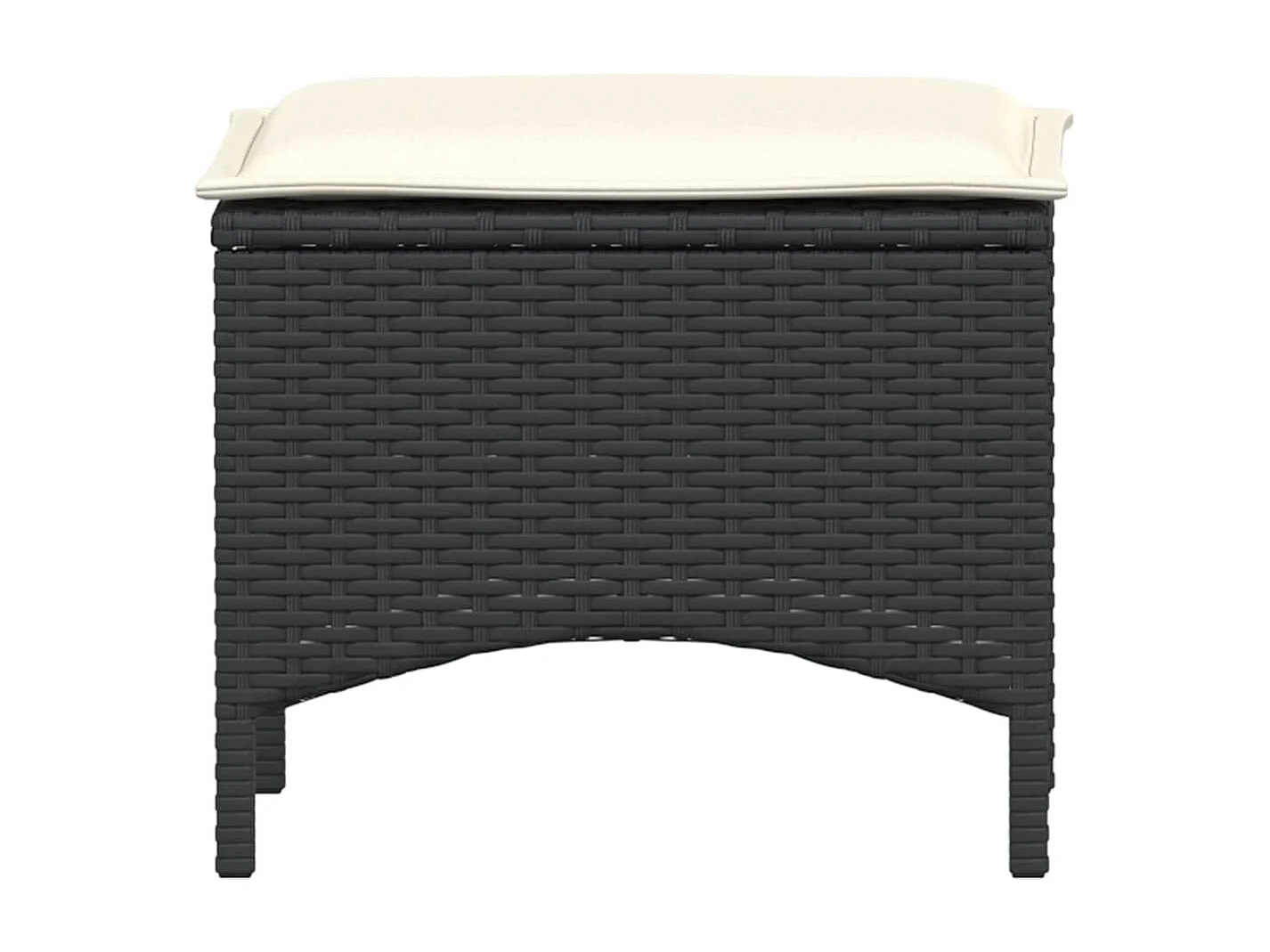 Set comedor de jardín 3 piezas con cojines ratán sintético negro