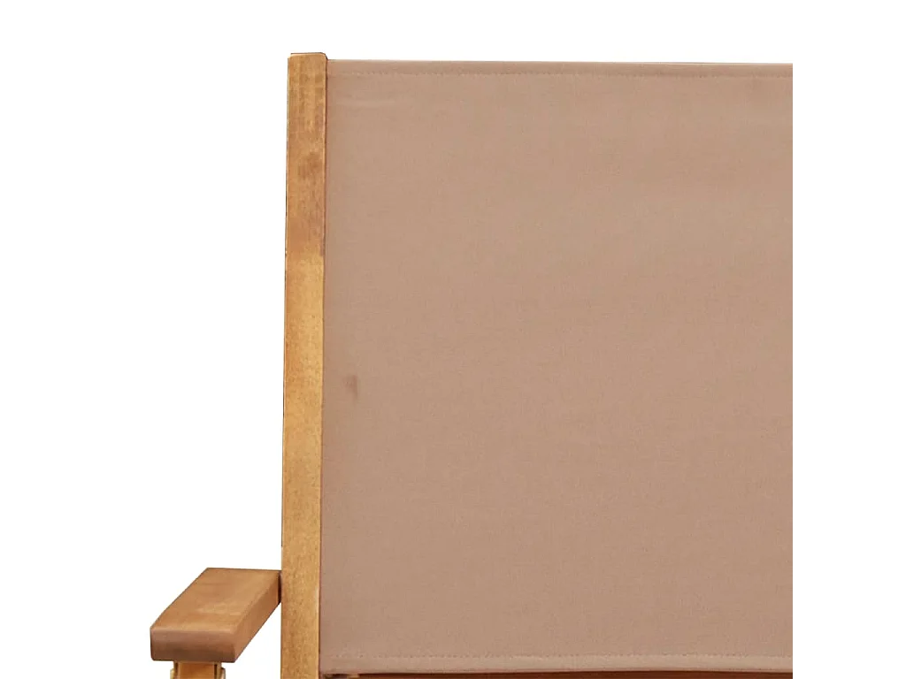 Set de comedor de jardín 5 piezas tela madera maciza gris taupe