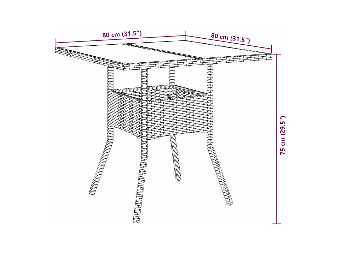 Ensemble à manger de jardin et coussins 5 pièces noir rotin verre