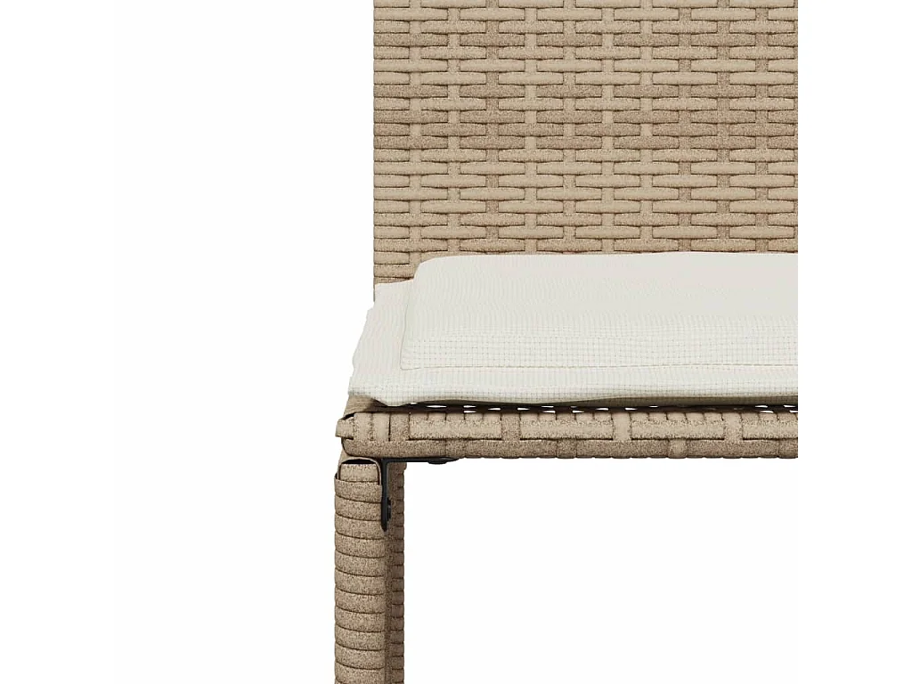 Set comedor de jardín 7 piezas con cojines ratán sintético beige