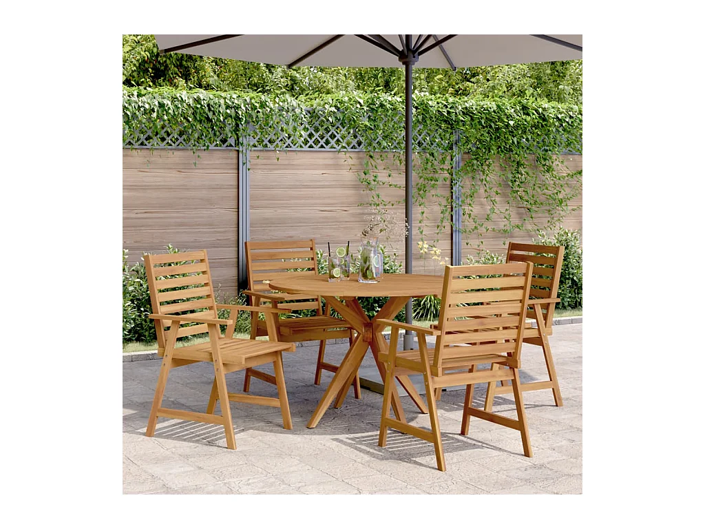 Ensemble à manger de jardin 5 pièces Bois d'acacia solide
