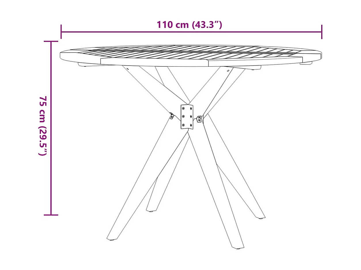 Juego de comedor de jardín 5 piezas madera maciza de acacia
