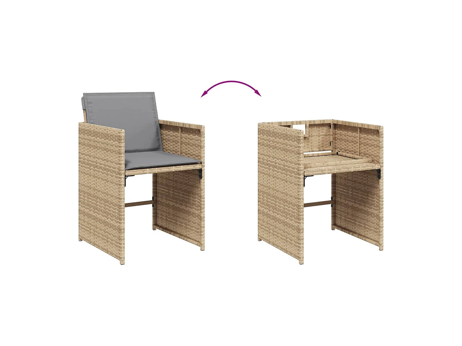 9-delige Tuinset met kussens poly rattan gemengd beige