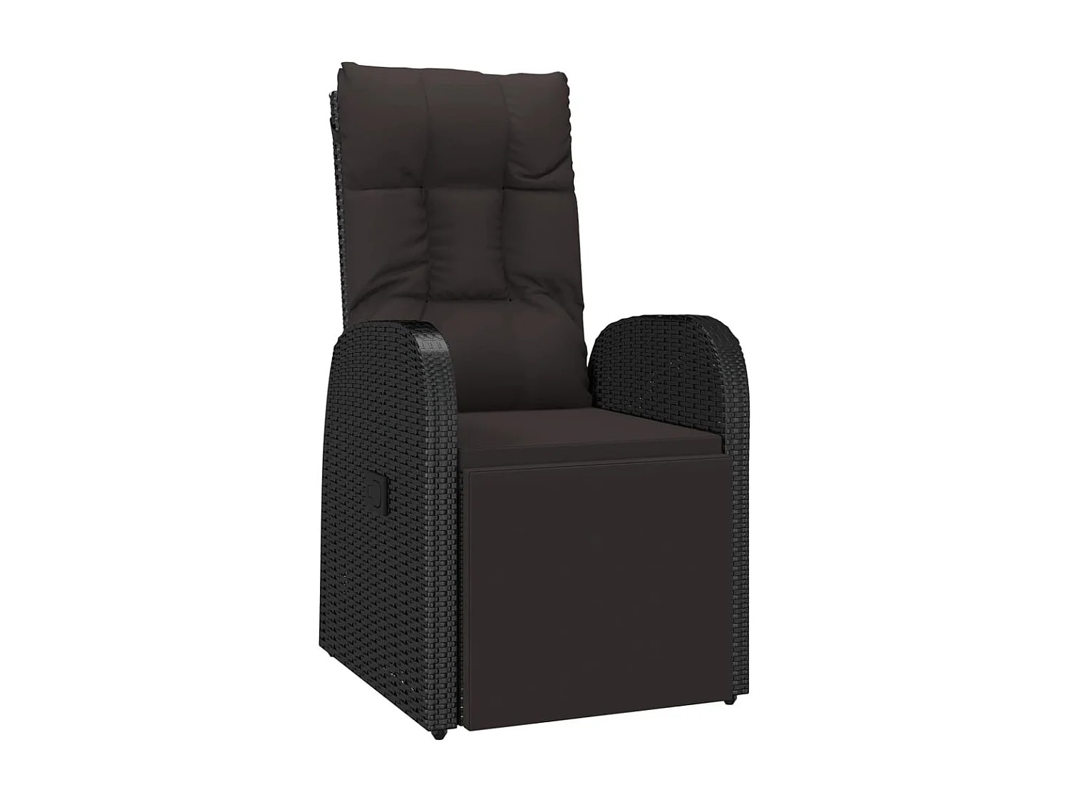 Set de comedor de jardín 7 piezas y cojines ratán sintético negro