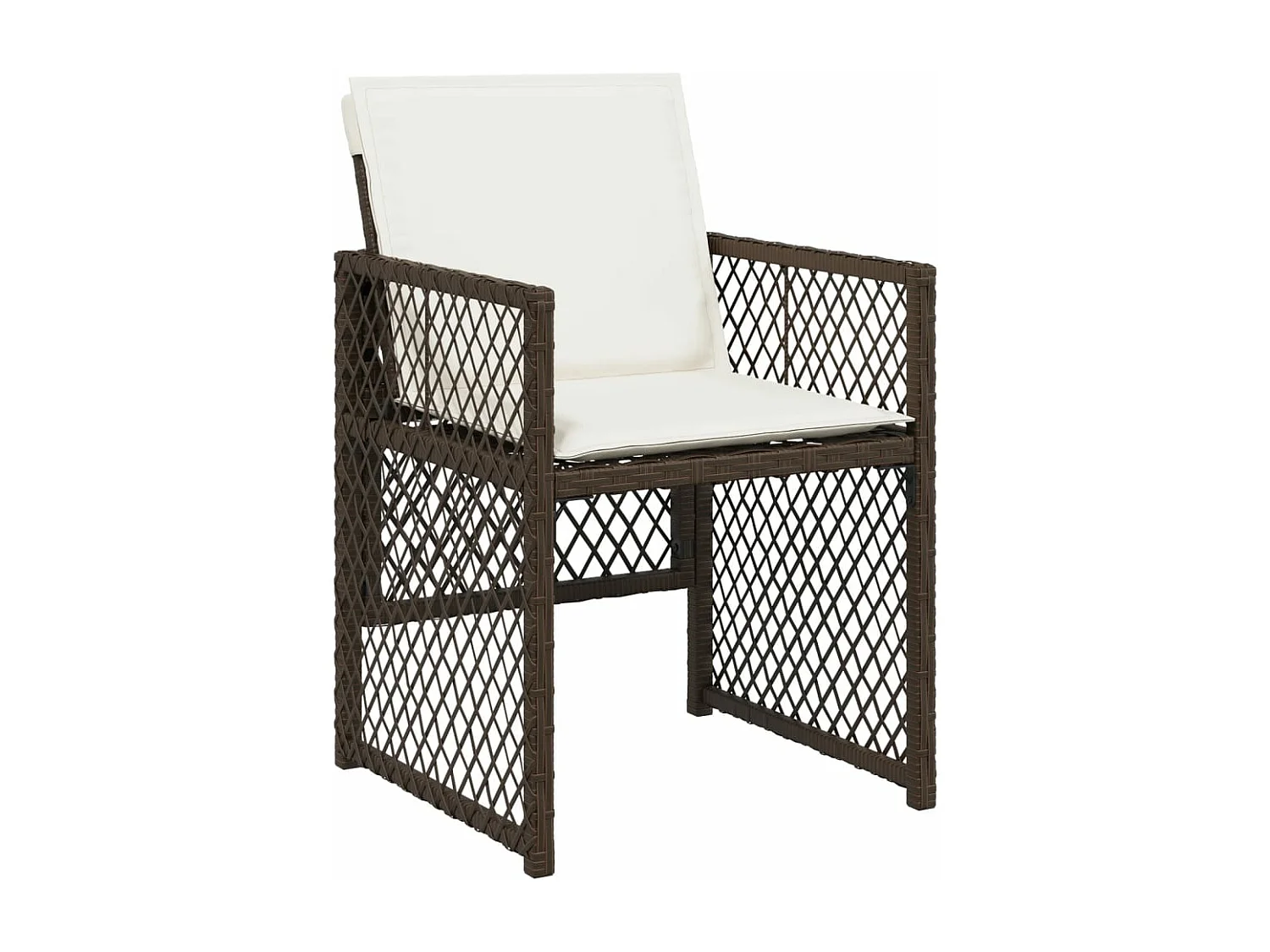 Ensemble à manger de jardin avec coussins 13 pièces marron rotin