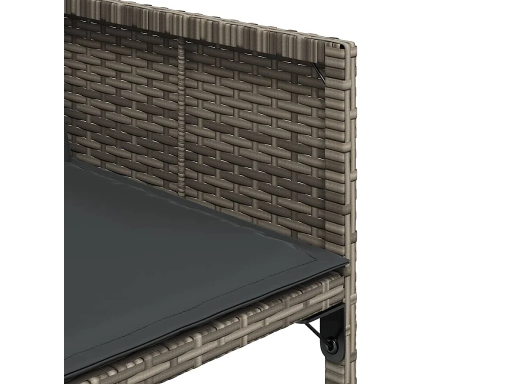 15-delige Tuinset met kussens poly rattan grijs