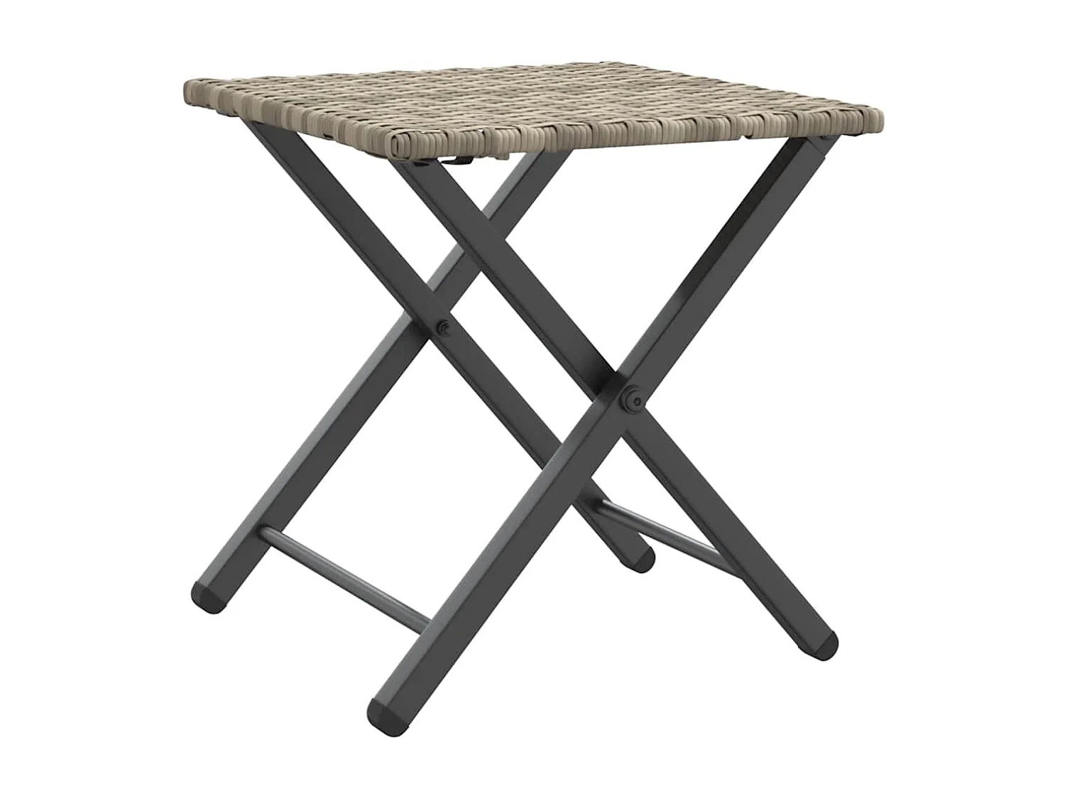 Ensemble à manger de jardin 5 pièces pliable gris clair poly rotin