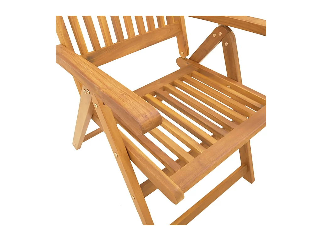 Juego de comedor de jardín 5 piezas madera maciza de acacia