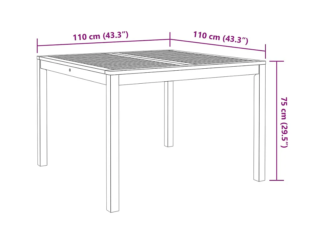 Juego de comedor de jardín 5 piezas madera maciza de acacia