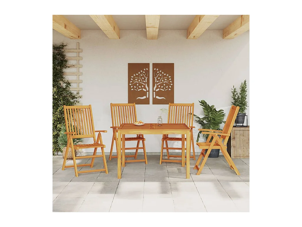 Ensemble à manger de jardin 5 pièces Bois d'acacia solide