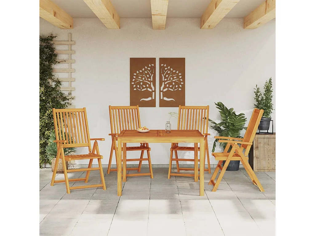 Ensemble à manger de jardin 5 pièces Bois d'acacia solide