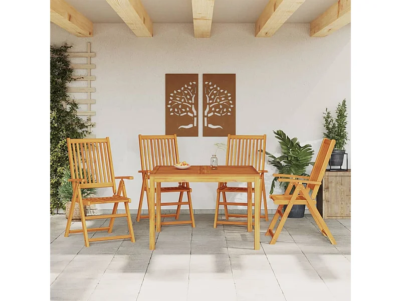 Ensemble à manger de jardin 5 pièces Bois d'acacia solide