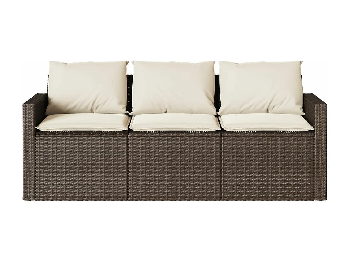 Set comedor de jardín y cojines 2 piezas ratán sintético marrón