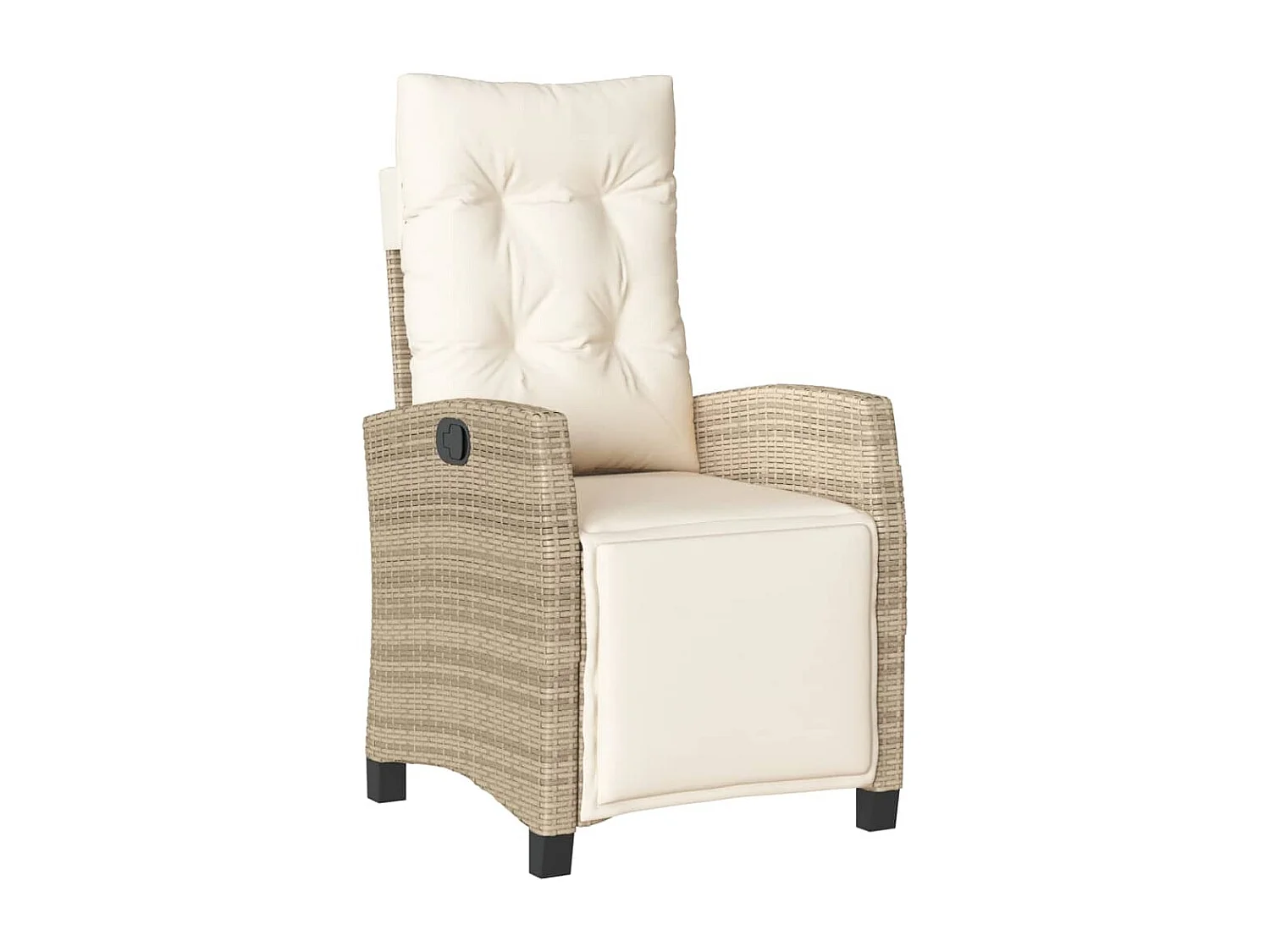 Set comedor de jardín 5 piezas con cojines ratán sintético beige
