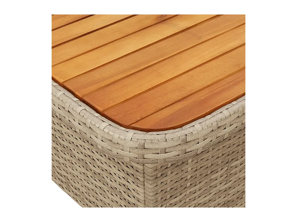 Set comedor de jardín 5 piezas con cojines ratán sintético beige