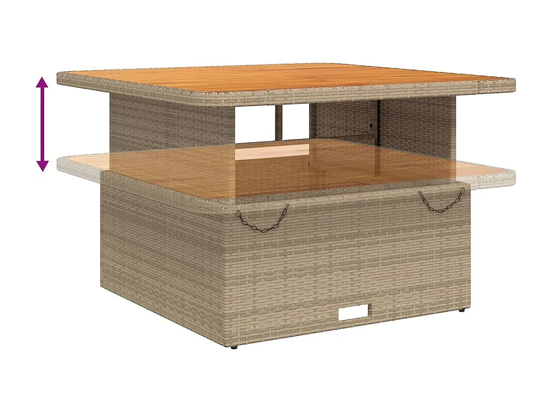 Ensemble à manger de jardin coussins 4 pièces beige résine tressée