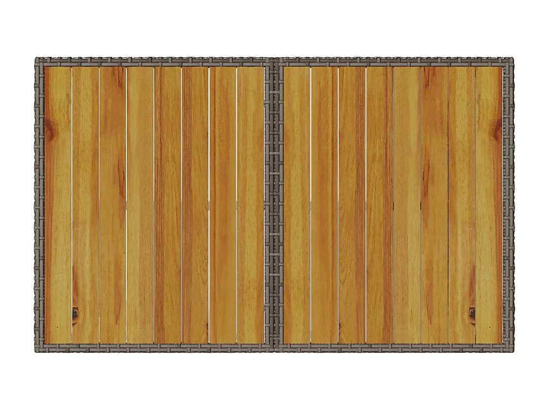 Juego de comedor jardín 2 piezas con cojines ratán sintético gris