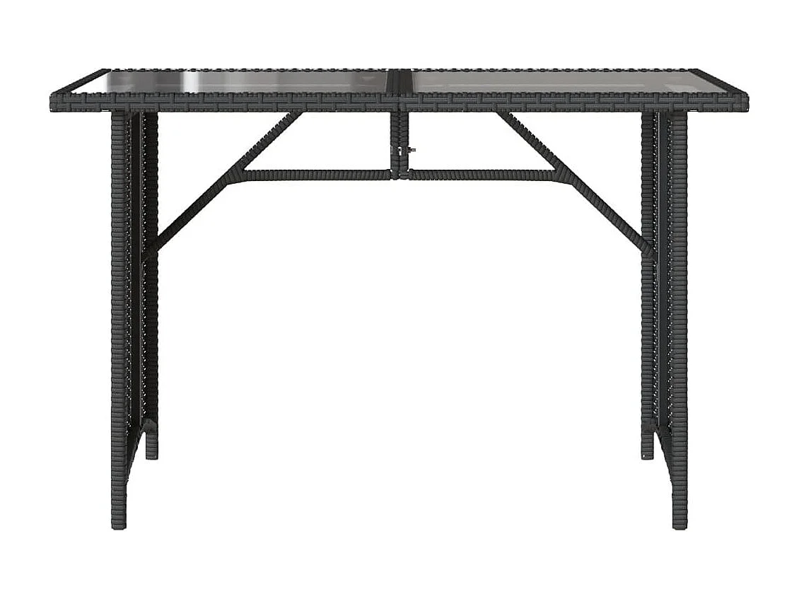 2-delige Tuinset met kussens poly rattan zwart