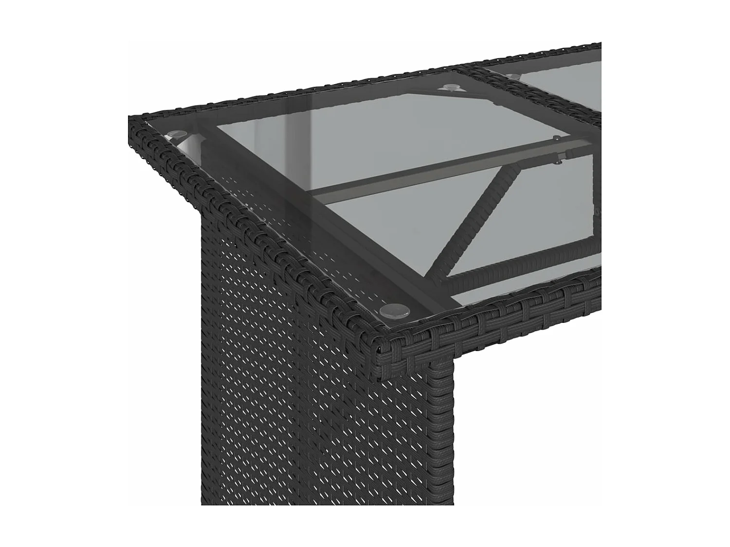 2-delige Tuinset met kussens poly rattan zwart