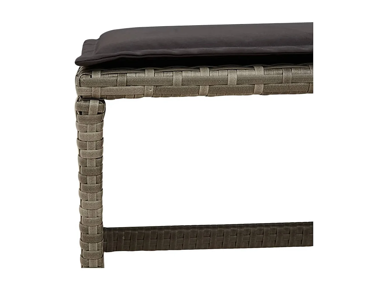 Set comedor de jardín con cojines 13 piezas ratán sintético gris