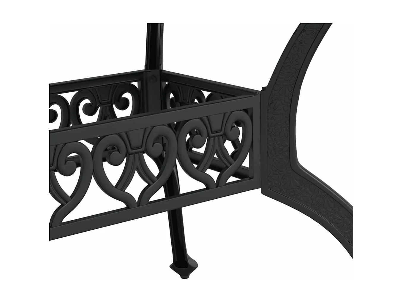 Juego de comedor de jardín 7 piezas aluminio fundido negro