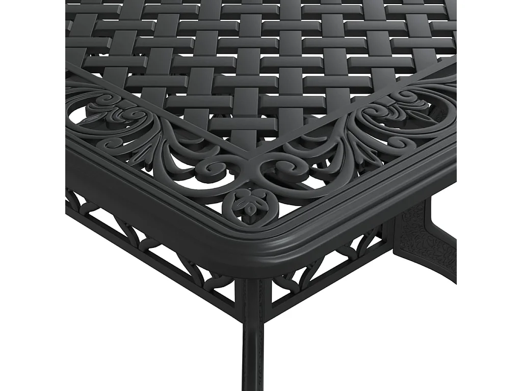 Juego de comedor de jardín 7 piezas aluminio fundido negro