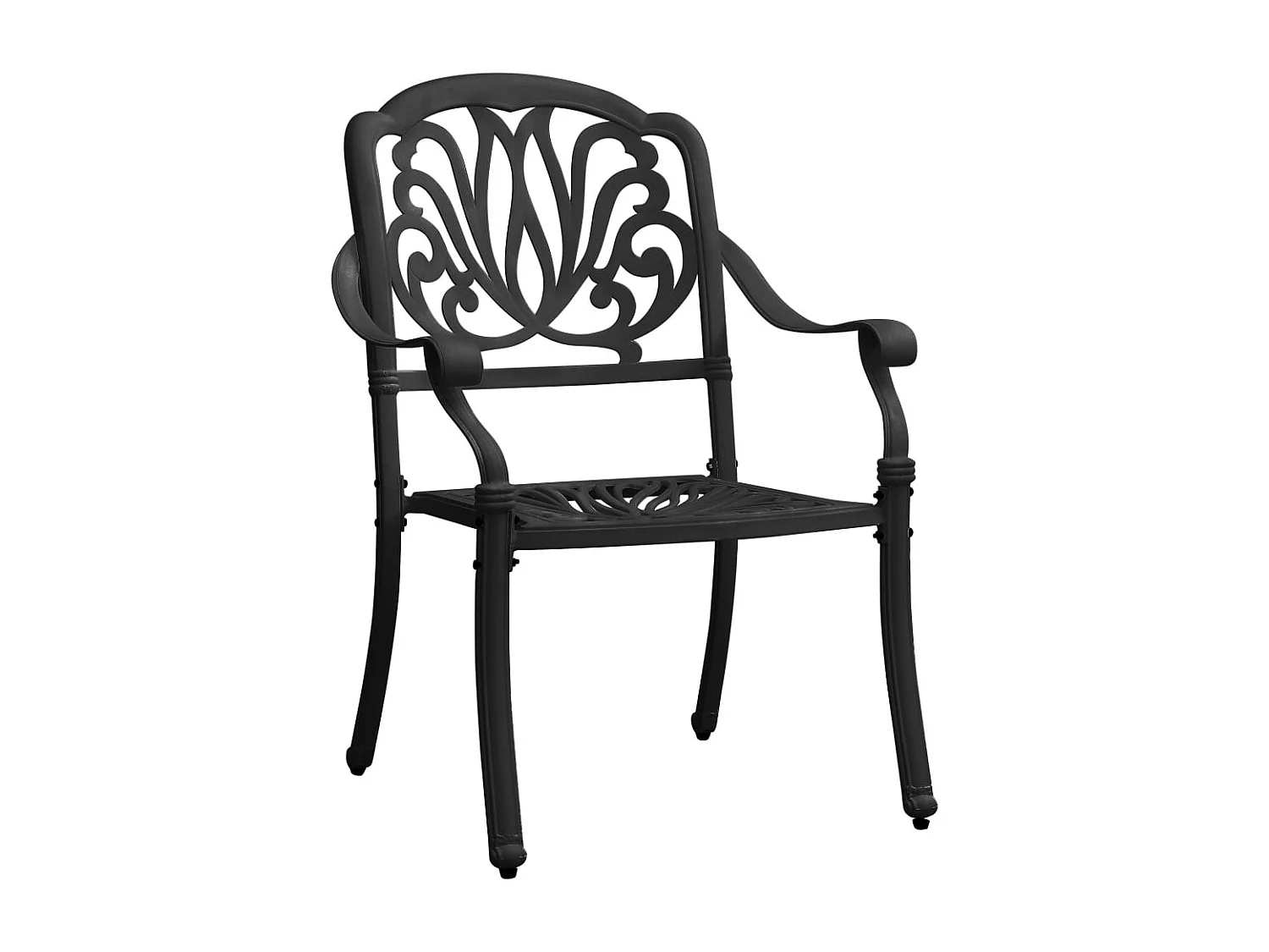 Juego de comedor de jardín 7 piezas aluminio fundido negro