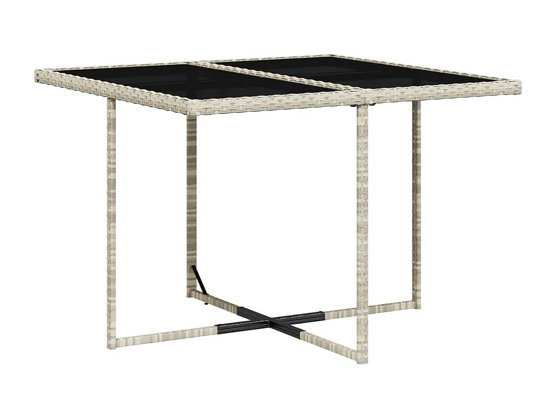 Ensemble à manger de jardin et coussins 5 pièces gris clair rotin