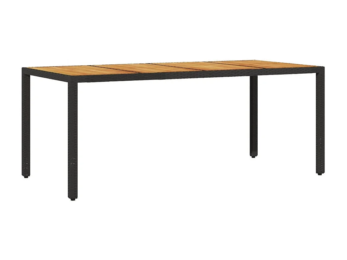 Ensemble à manger de jardin et coussins 9 pièces noir rotin acacia