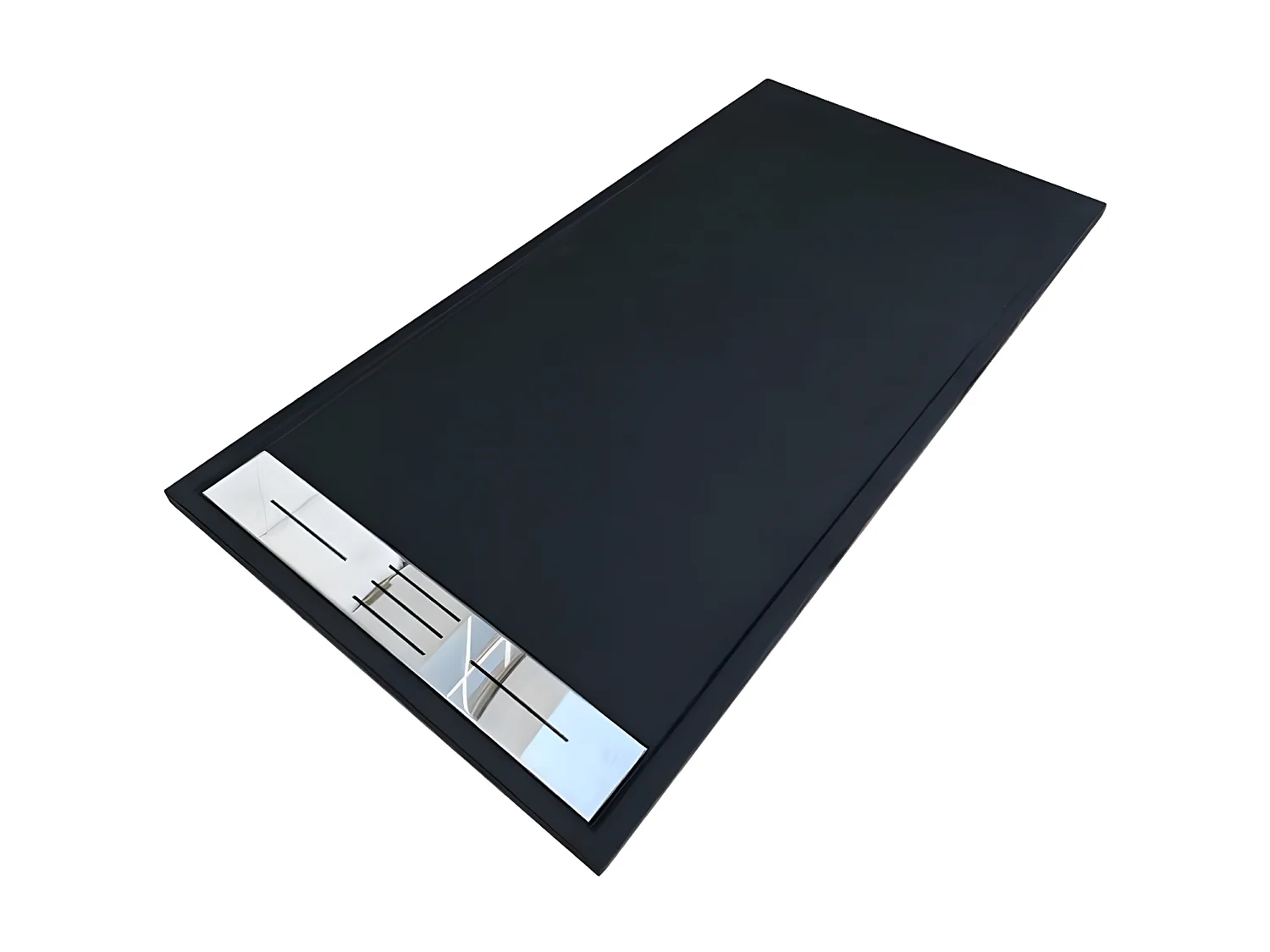 Receveur de douche 80 x 140 cm extra plat LUCIA en SoliCast® surface ardoisée noir