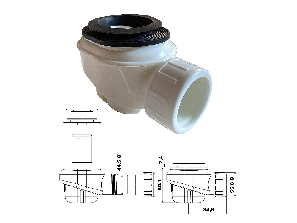 Piatto doccia ultrasottile 90 x 90 cm FUSENCE in resina finitura ardesia sabbia