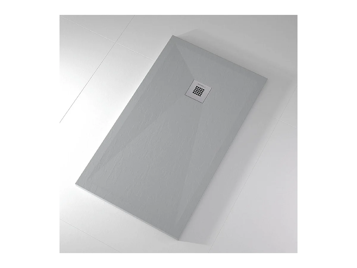 Mineralguss-Duschwanne extra flach ONDA Schieferoptik GRAU 90x140 cm