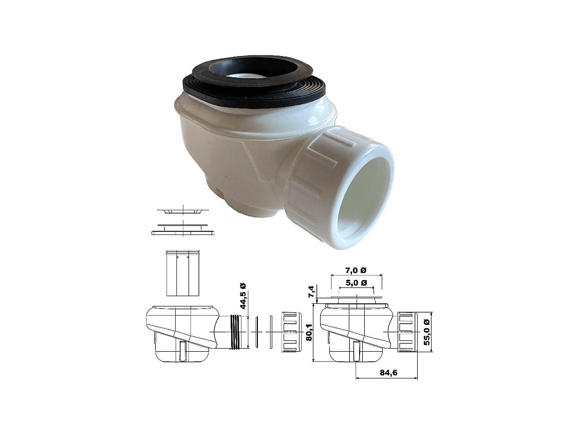 Piatto doccia ultrasottile 80 x 100 cm FUSENCE in resina finitura ardesia sabbia