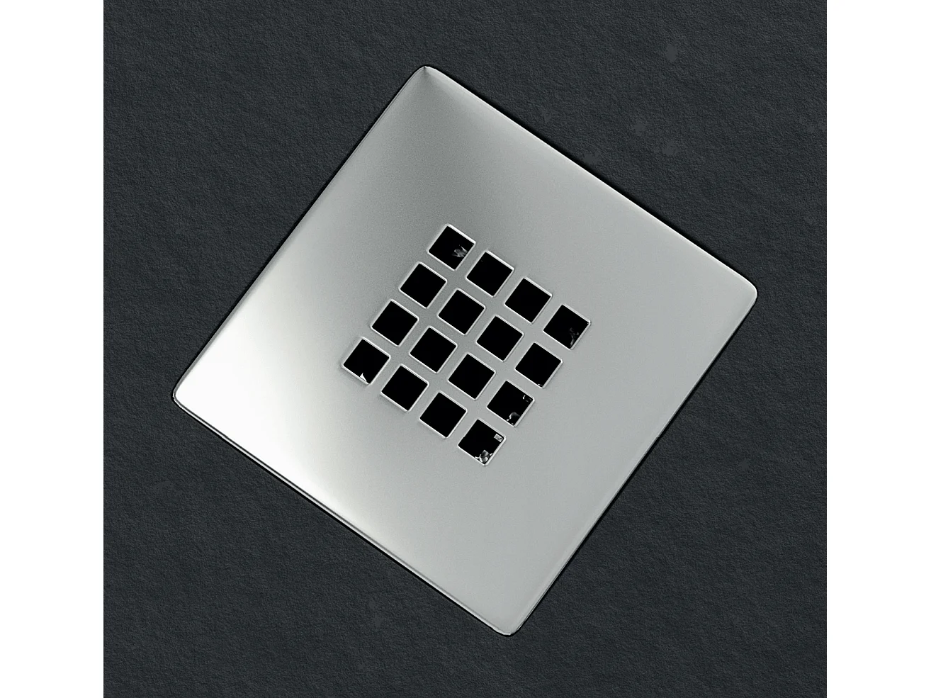 Receveur de douche 70x70cm extra plat MADISON en résine surface ardoisée anthracite