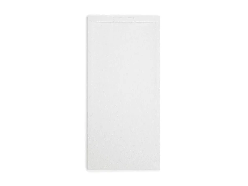 Mineralguss-Duschwanne extra flach COVER Schieferoptik WEISS 90x200cm