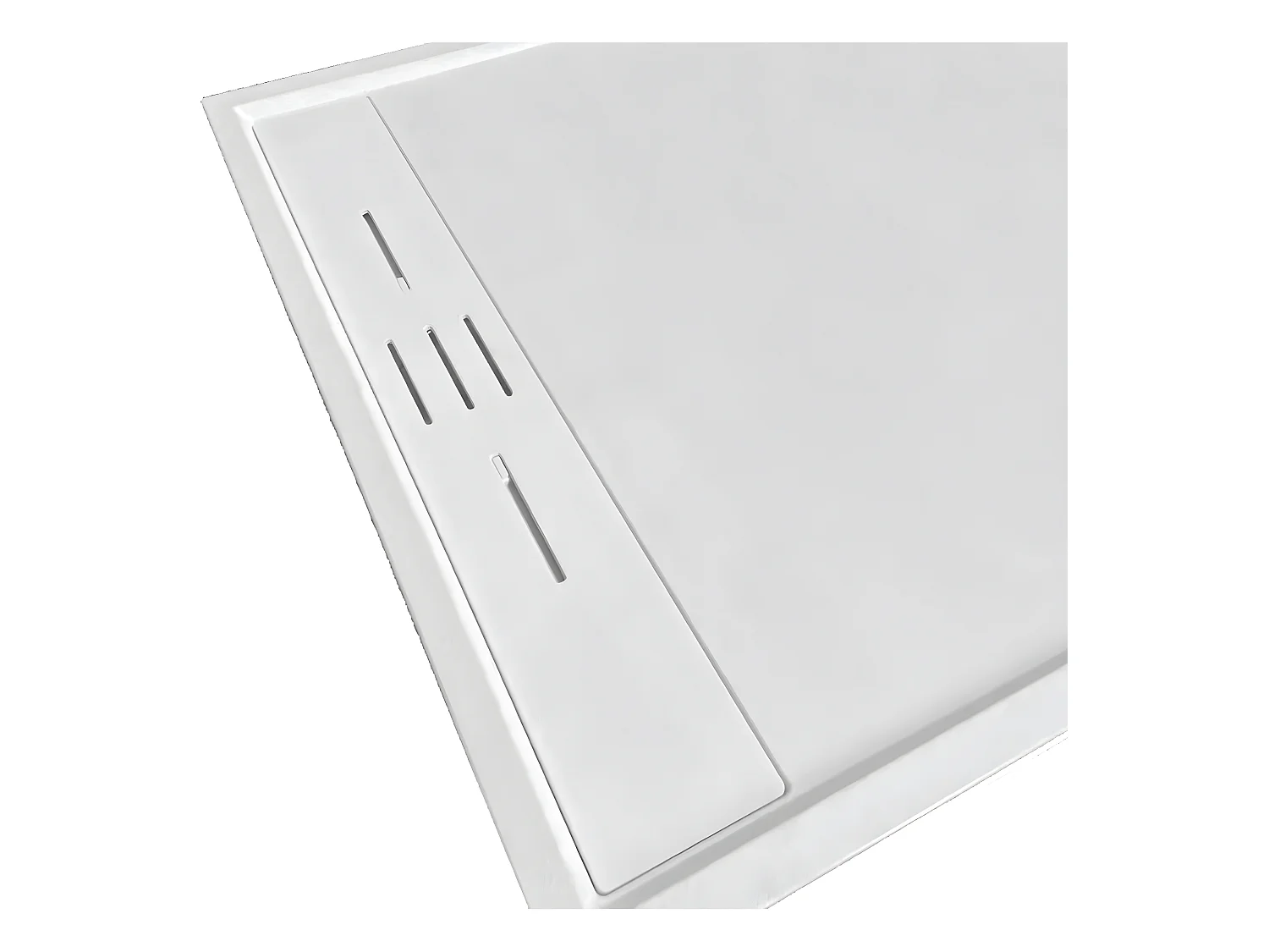 Receveur de douche 90 x 160 cm extra plat SALVI en SoliCast® surface ardoisée blanc