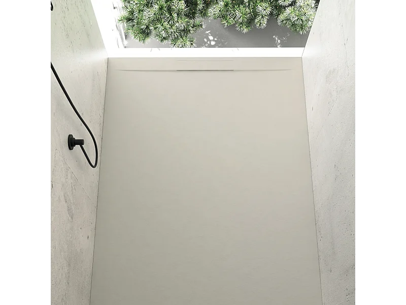 Piatto doccia ultrasottile 80 x 180 cm COSME in resina finitura ardesia sabbia