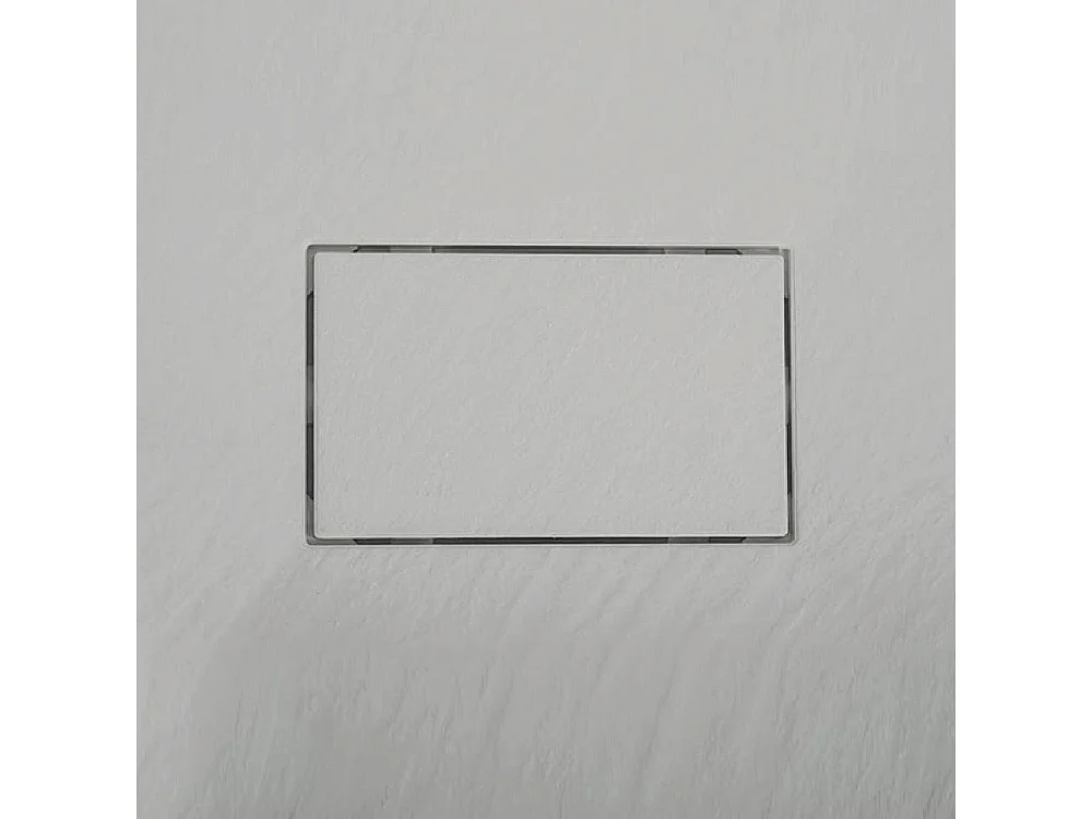 Receveur de douche 90 x 130 cm extra plat gris PIATTO en SoliCast® surface ardoisée