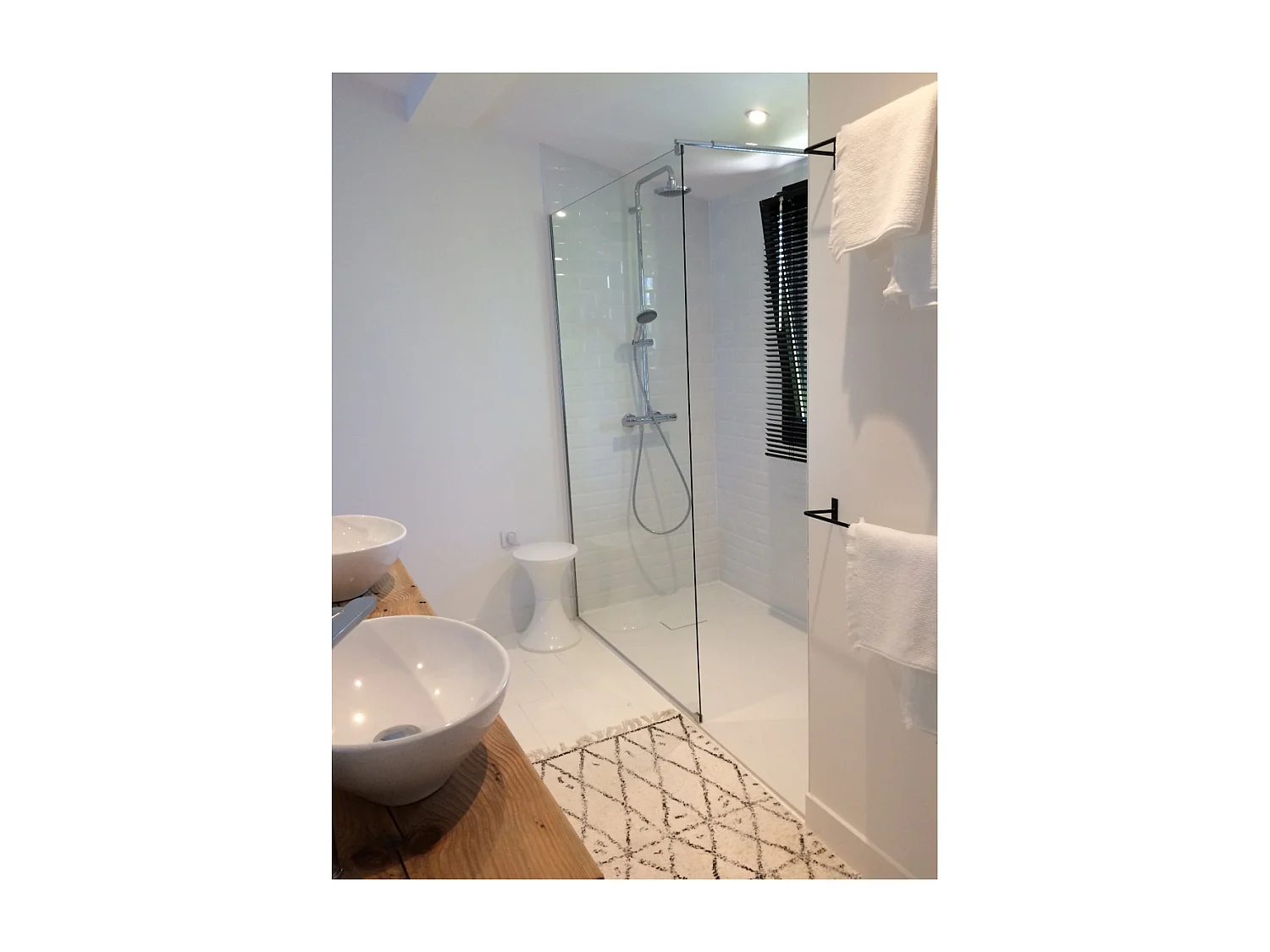 Receveur de douche 80 x 120 cm extra plat blanc PIATTO en SoliCast® surface ardoisée