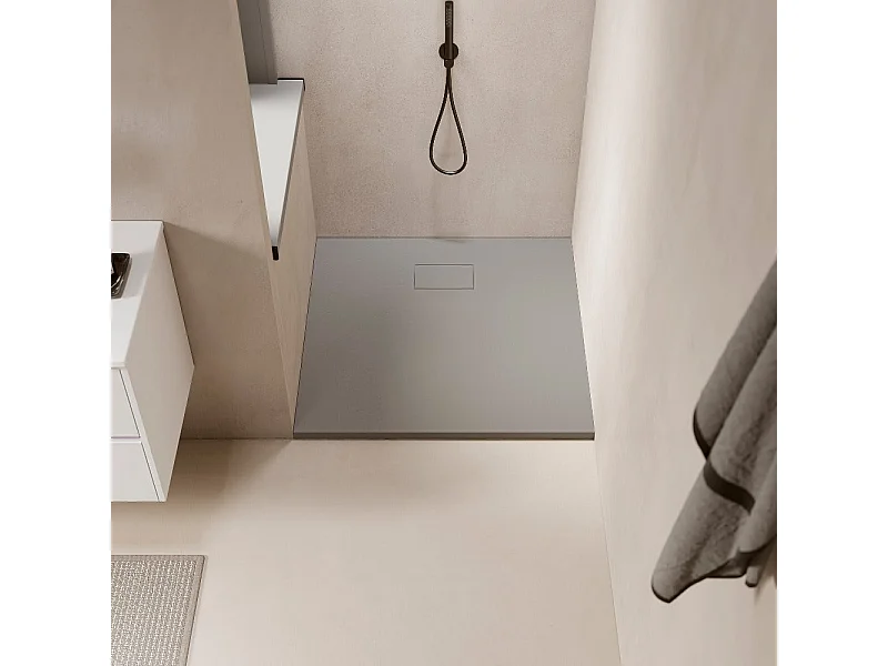 Piatto doccia ultrasottile 90 x 170 cm PIATTO in SoliCast® finitura ardesia grigio