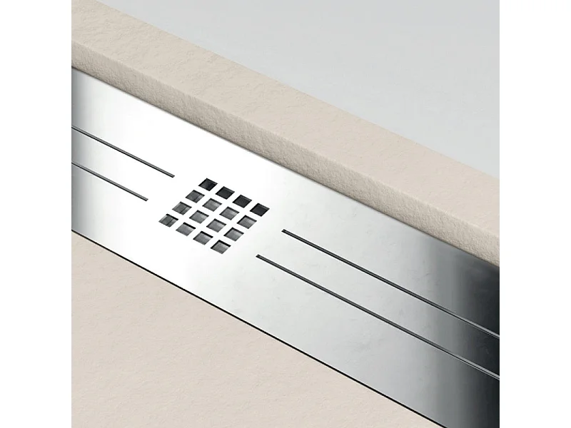 Piatto doccia ultrasottile 90 x 170 cm ELADIO in resina finitura ardesia sabbia