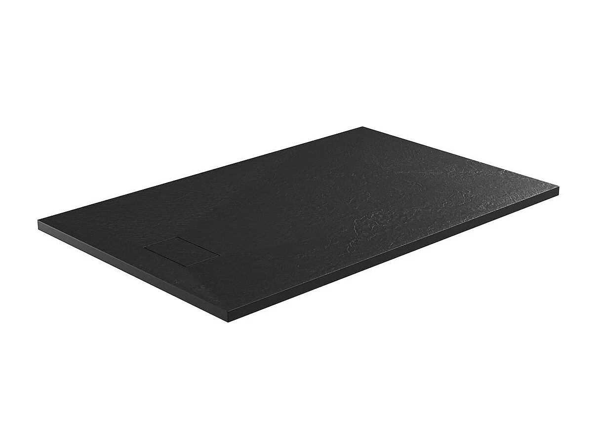 Piatto doccia ultrasottile 90 x 140 cm nero PIATTO in SoliCast® finitura ardesia