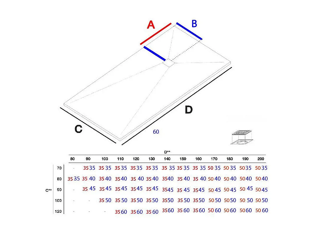 Mineralguss-Duschwanne extra flach MADISON Schieferoptik BEIGE 70x130cm