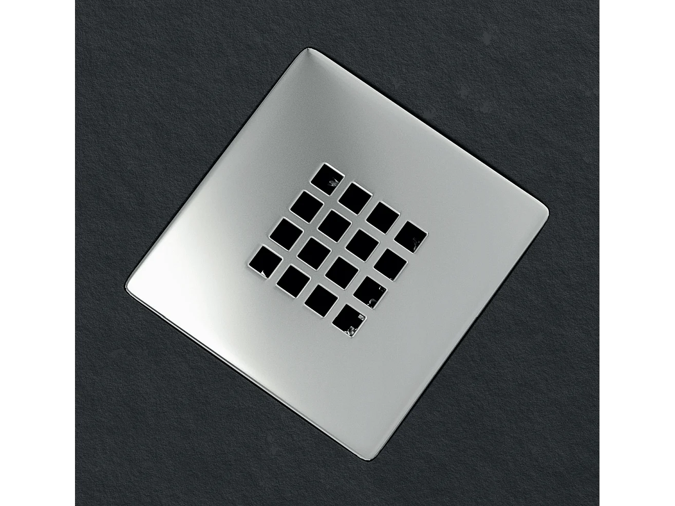 Piatto doccia ultrasottile 100 x 110 cm MARIANA in resina finitura ardesia nero