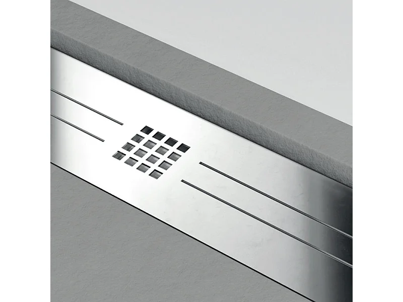 Piatto doccia ultrasottile 90 x 180 cm ELADIO in resina finitura ardesia cemento