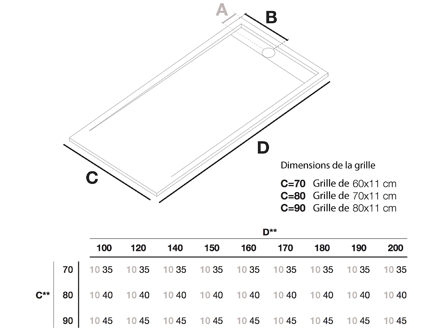 Mineralguss-Duschwanne extra flach ELITE Schieferoptik BEIGE 90x190cm Edelstahl in chrom