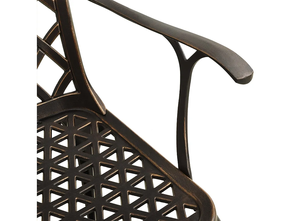 5 peças conjunto de jantar para jardim alumínio fundido bronze