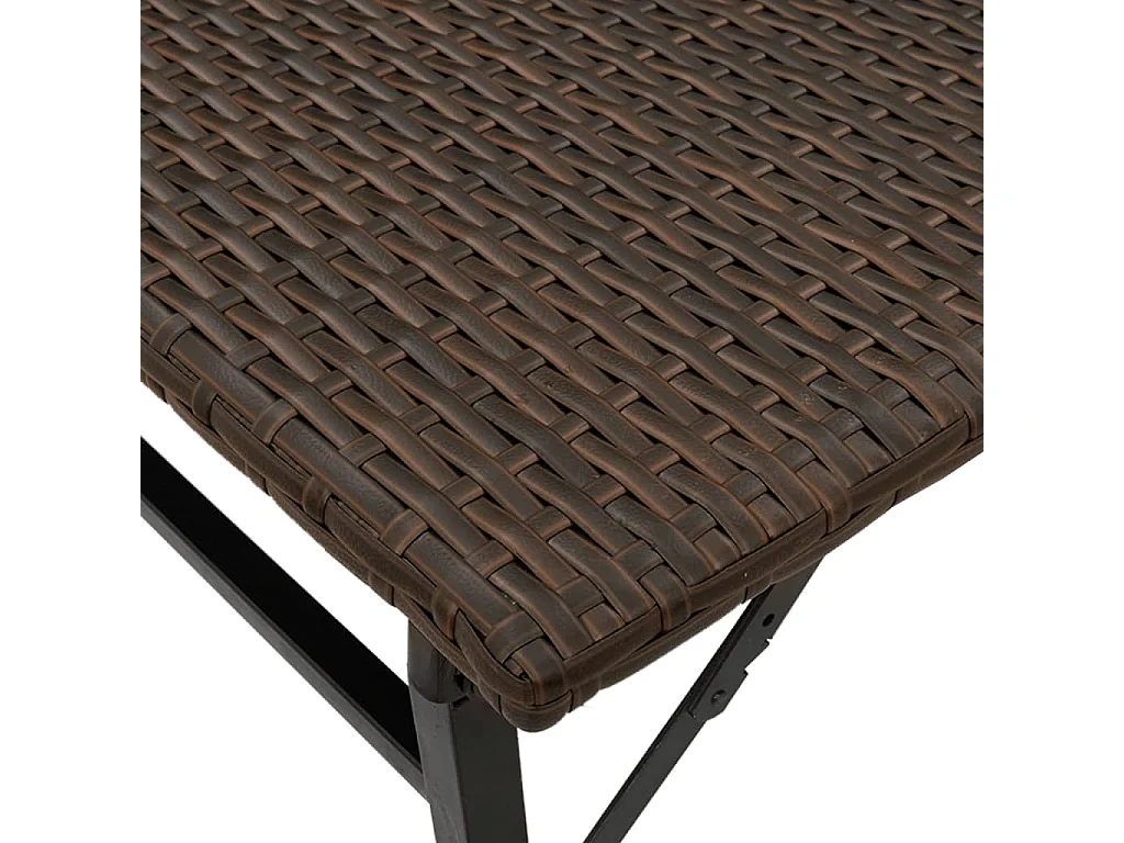 Juego de comedor de jardín plegable 5 piezas ratán PE marrón