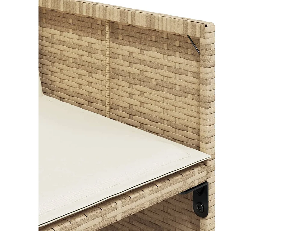 Ensemble à manger de jardin avec coussins 5 pièces Beige poly rotin