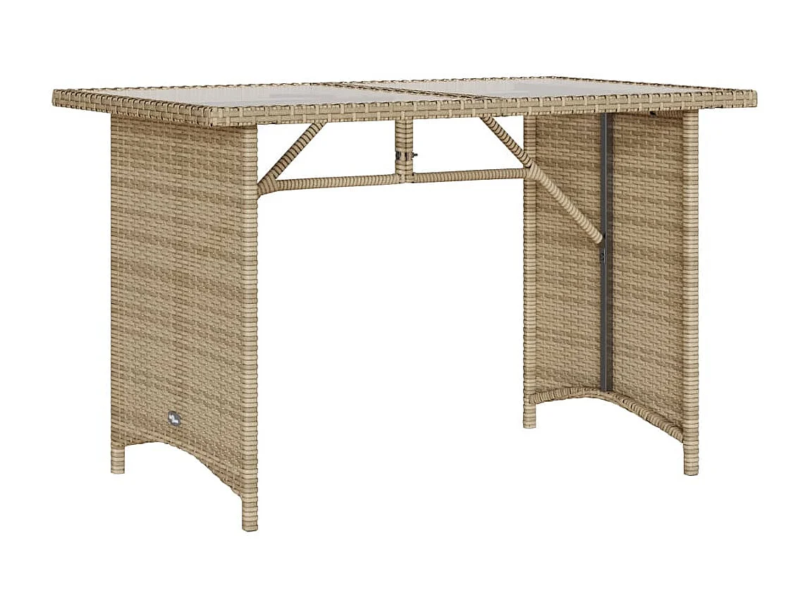 Ensemble à manger de jardin et coussins 2 pièces beige poly rotin